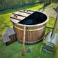 Quadratischer Hot Tub mit Außenofen