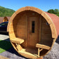 Saunafass 4,8 m/Ø 1,97 m mit Umkleideraum – Thermoholz