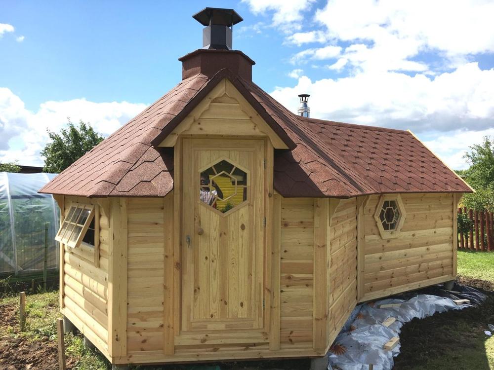 Grillkota 9,2 m² mit Sauna in 2,5 m Anbau