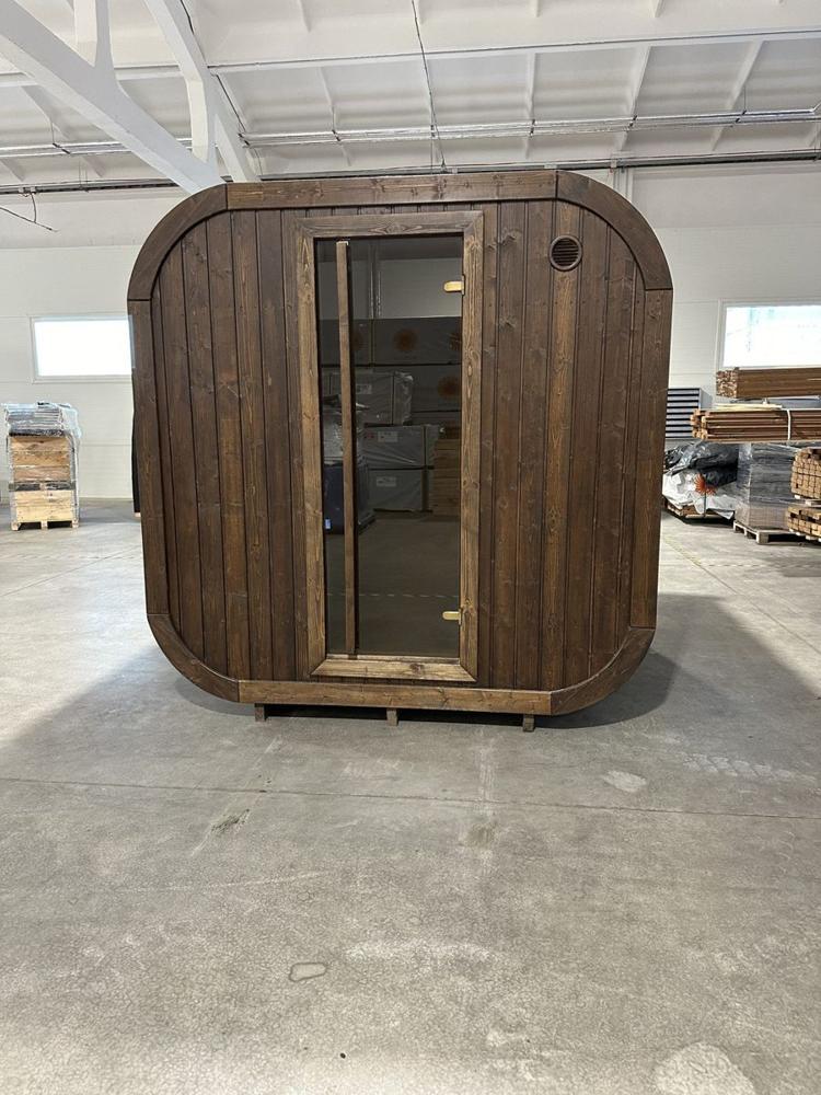 quadratisch Sauna aus Thermoholz 2.3 x 2.3 m