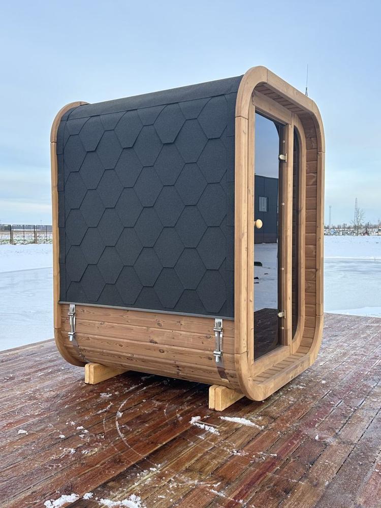 Mini quadratisch Sauna Thermoholz