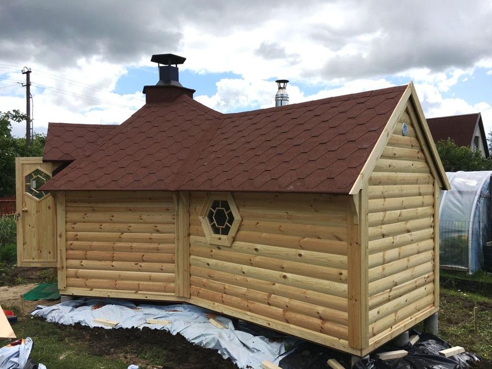 Grillkota 9,2 m² mit Sauna in 2,5 m Anbau