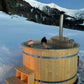 Quadratischer Hot Tub mit Außenofen