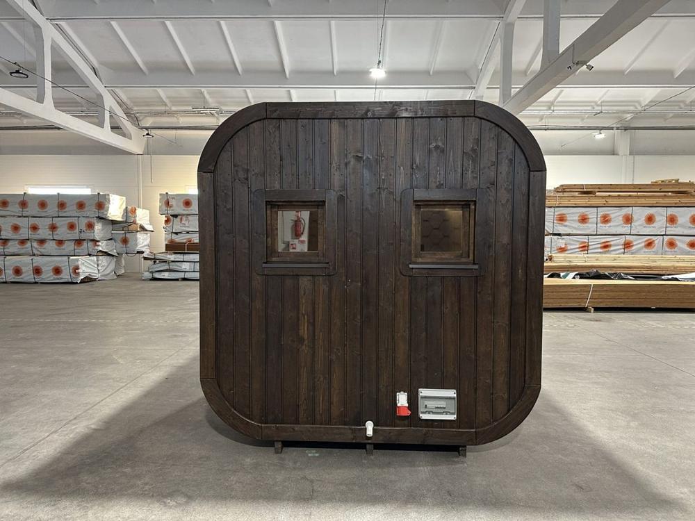 quadratisch Sauna aus KieferHolz 2.3 x 2.3 m