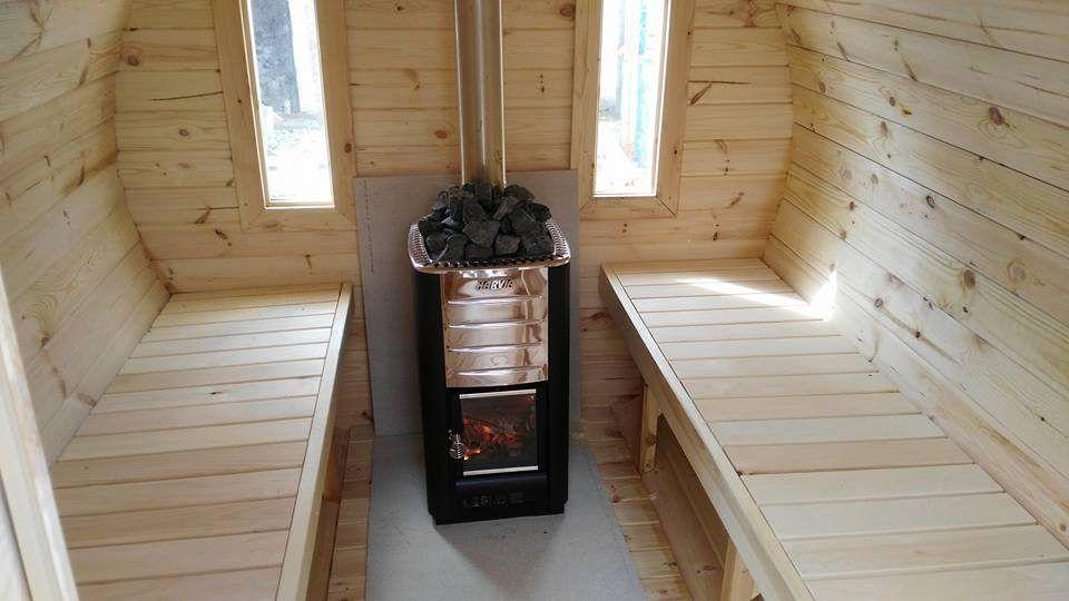 Saunafass 3,5 m/Ø 2,27 m mit Umkleideraum – Fichte