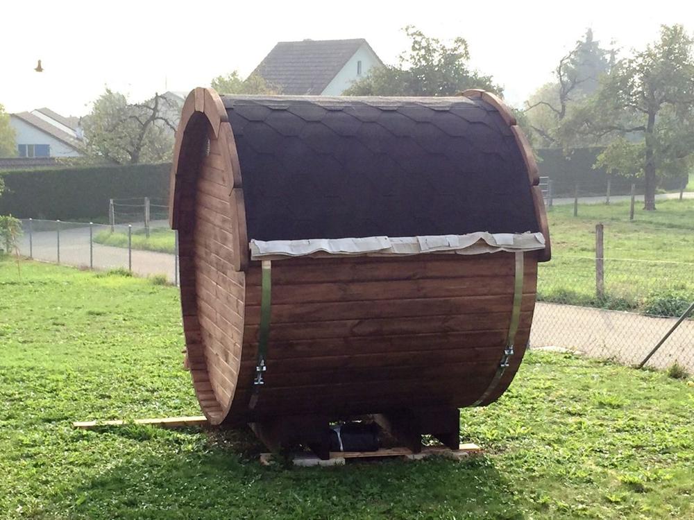 Saunafass 1,7 m/Ø 1,97 m – Thermoholz