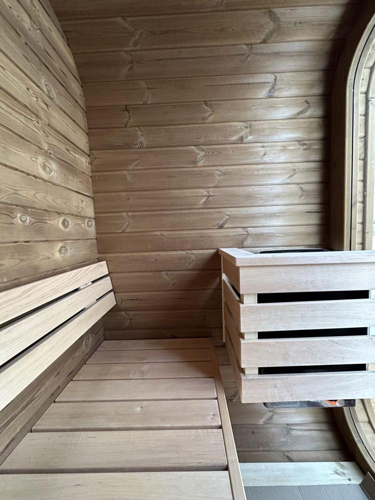 Mini quadratisch Sauna Thermoholz