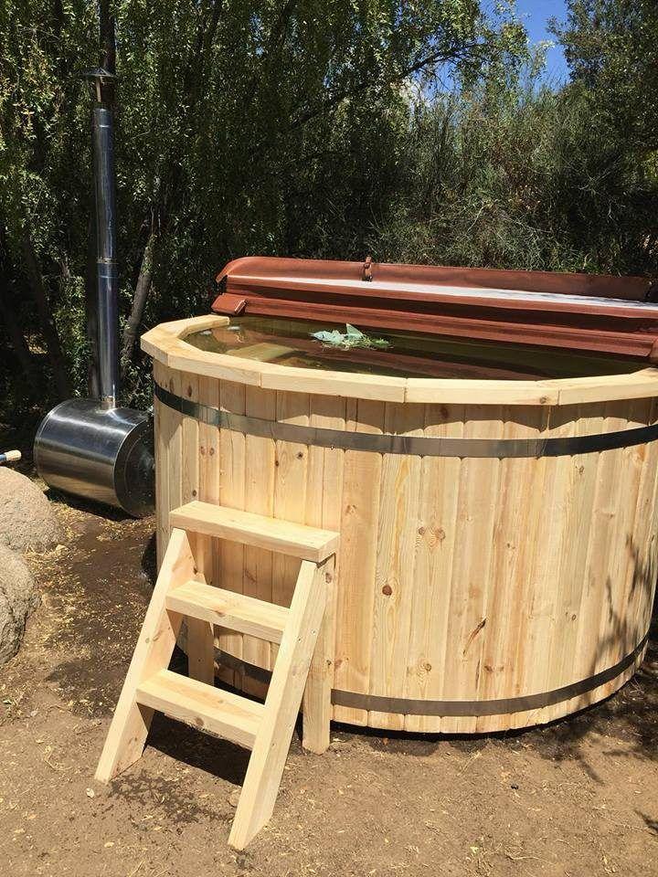 Hot Tub Ø 1,5 m Kiefer mit Innenofen