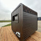 quadratisch Sauna Comfort aus KieferHolz          3.0 x 2.3 m
