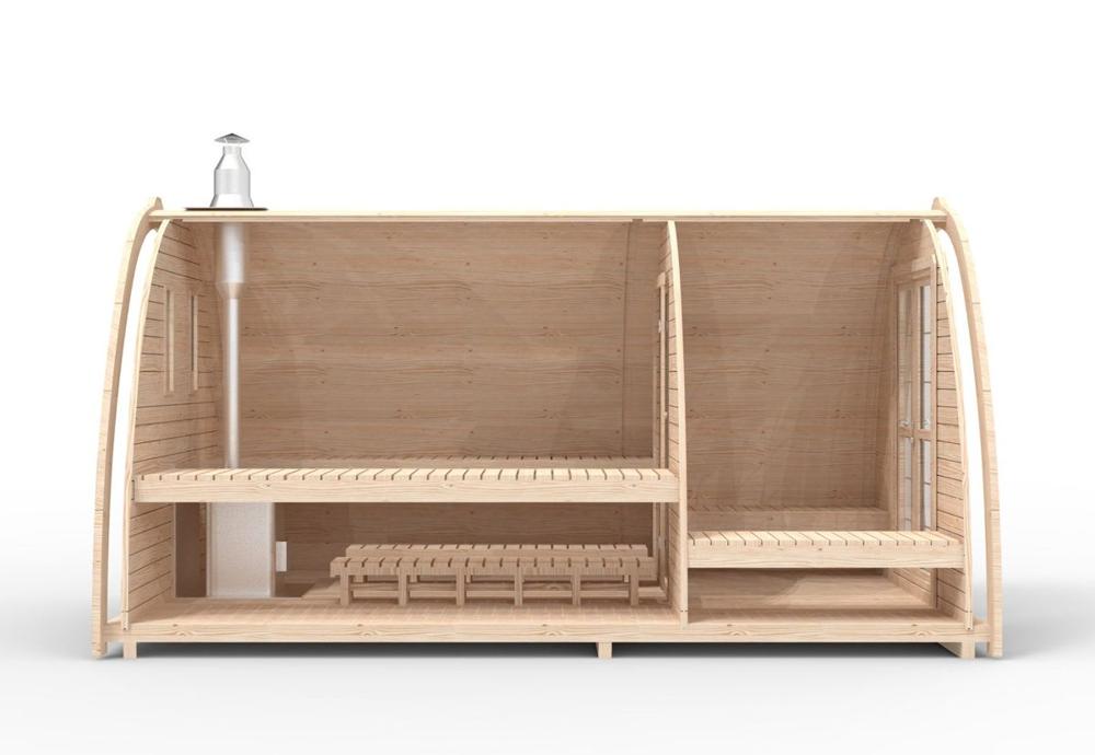 Sauna Pod 2,4 m x 4,8 m – Thermoholz