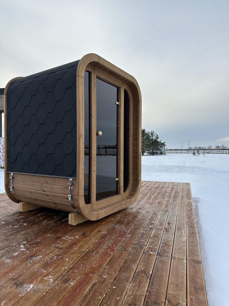 Mini quadratisch Sauna Thermoholz