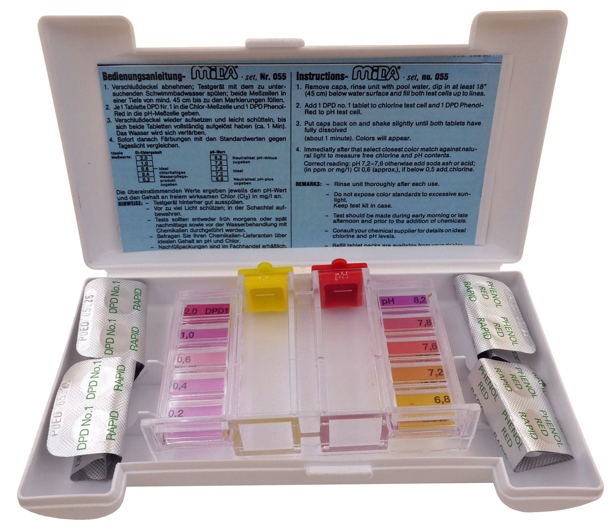 Manueller Pooltester Chlor / PH mit Tabletten