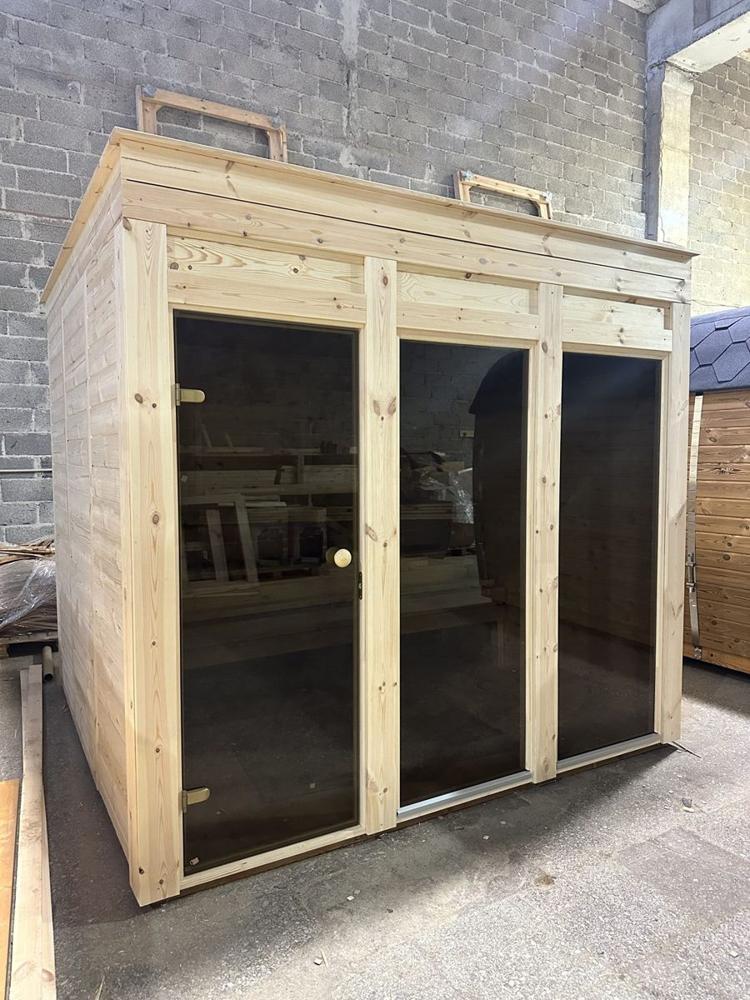 Eco Modern Sauna  aus KieferHolz 2,4x2,4 m