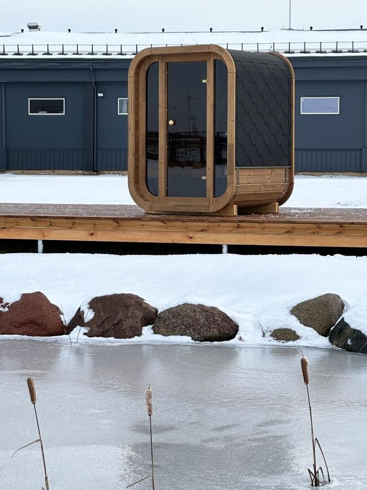Mini quadratisch Sauna Thermoholz