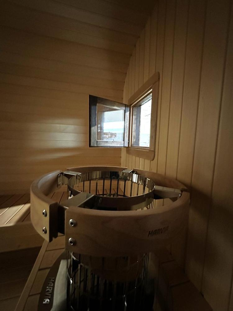 quadratisch Sauna aus KieferHolz 2.3 x 2.3 m