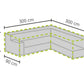 Barths Schutzhülle für Lounge-Sets L-Form 300/90x300/90x70 cm