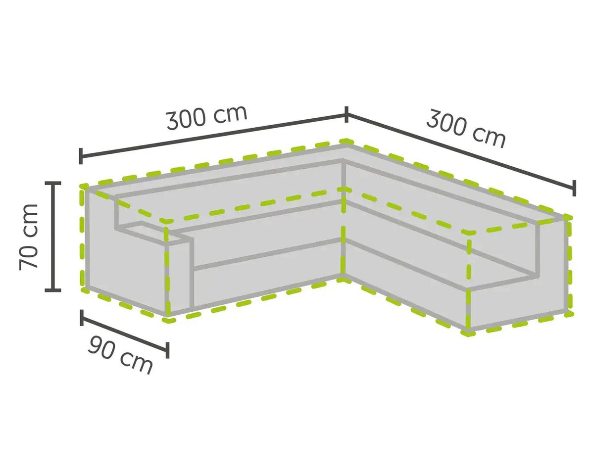 Barths Schutzhülle für Lounge-Sets L-Form 300/90x300/90x70 cm