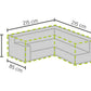 Barths Schutzhülle für Lounge-Sets L-Form 215/85x215/85x70 cm
