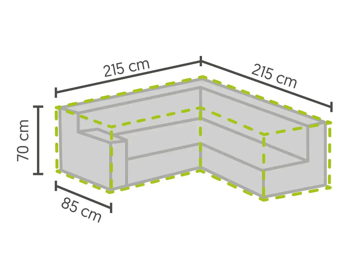 Barths Schutzhülle für Lounge-Sets L-Form 215/85x215/85x70 cm