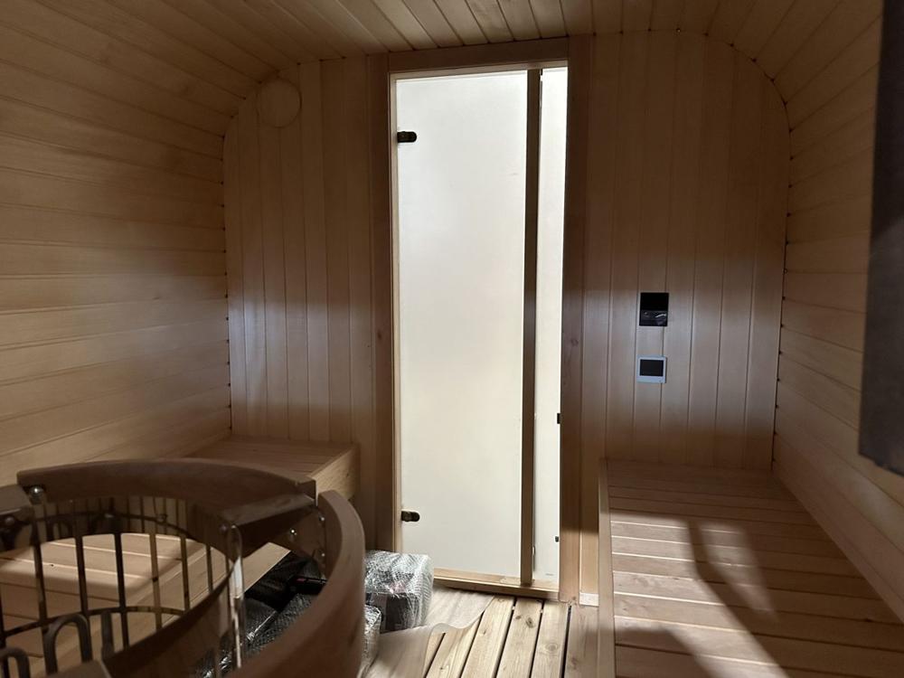 quadratisch Sauna aus KieferHolz 2.3 x 2.3 m
