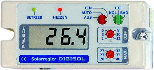 Digisol: Differenztemperaturregler mit großer Digitalanzeige