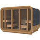 quadratisch Sauna aus Thermoholz 3.0 x 2.3 m
