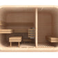 quadratisch Sauna Comfort aus KieferHolz          3.0 x 2.3 m