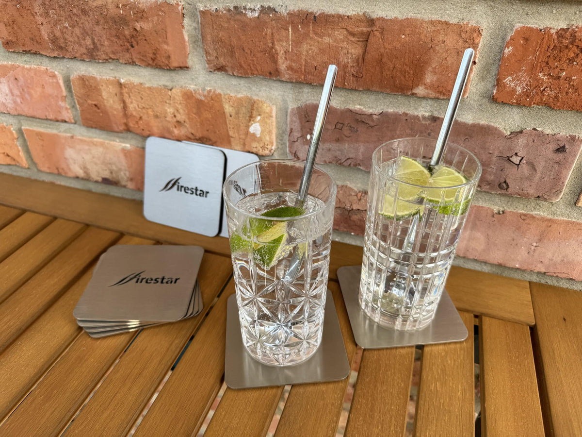firestar Edelstahl-Untersetzer 4er-Pack