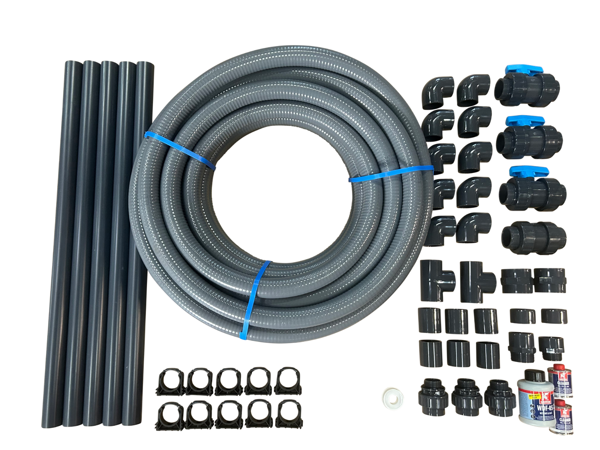 PVC-Verrohrungsset für OKU Styroporpool Prestige
