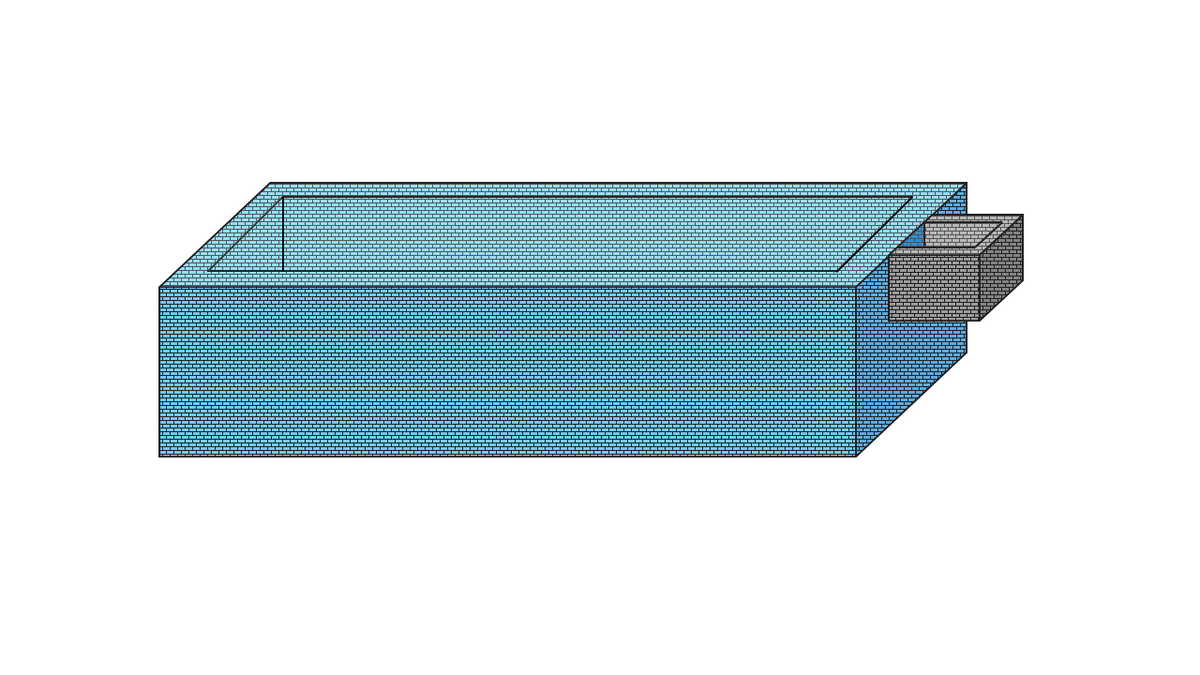 Schacht für Gegenstromanlage OKU Styroporpool Prestige 1,00 x 1,00 x 0,90 m