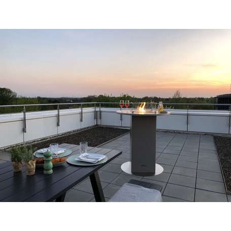 FIRESTAR Outdoor Gas Fireplace AMBIENTE Bartable Brushed Stainless Steel Garden Fireplace